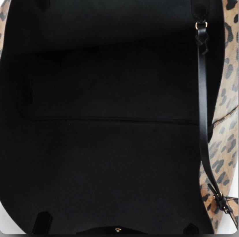 GIVENCHY COATED CANVAS LEOPARD PRINT LARGE ANTIGONA TOTE BAG
