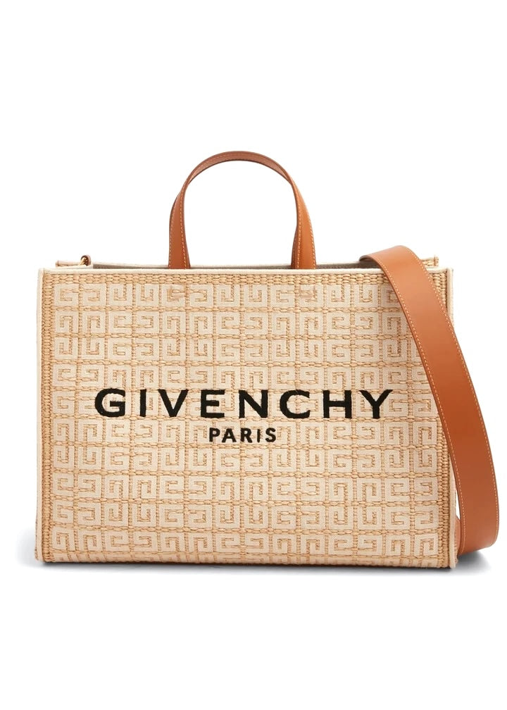GIVENCHY LOGO PRINT COTTON BLEND MEDIUM 4G TOTE BAG