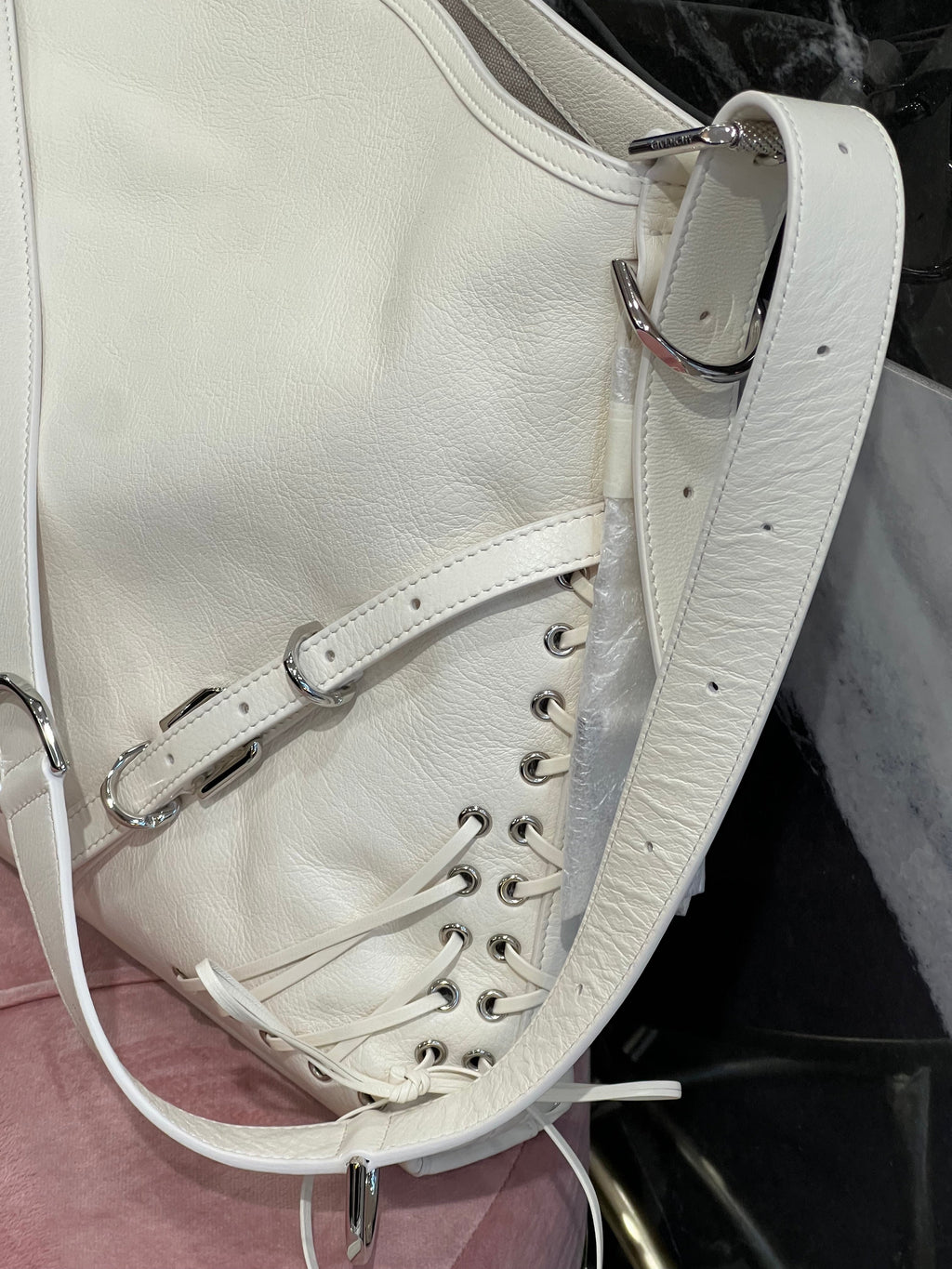 GIVENCHY MEDIUM VOYOU LEATHER SHOULDER BAG