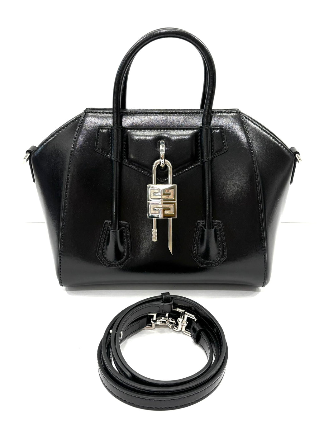 GIVENCHY ANTIGONA LOCK TOY CALFSKIN HANDBAG