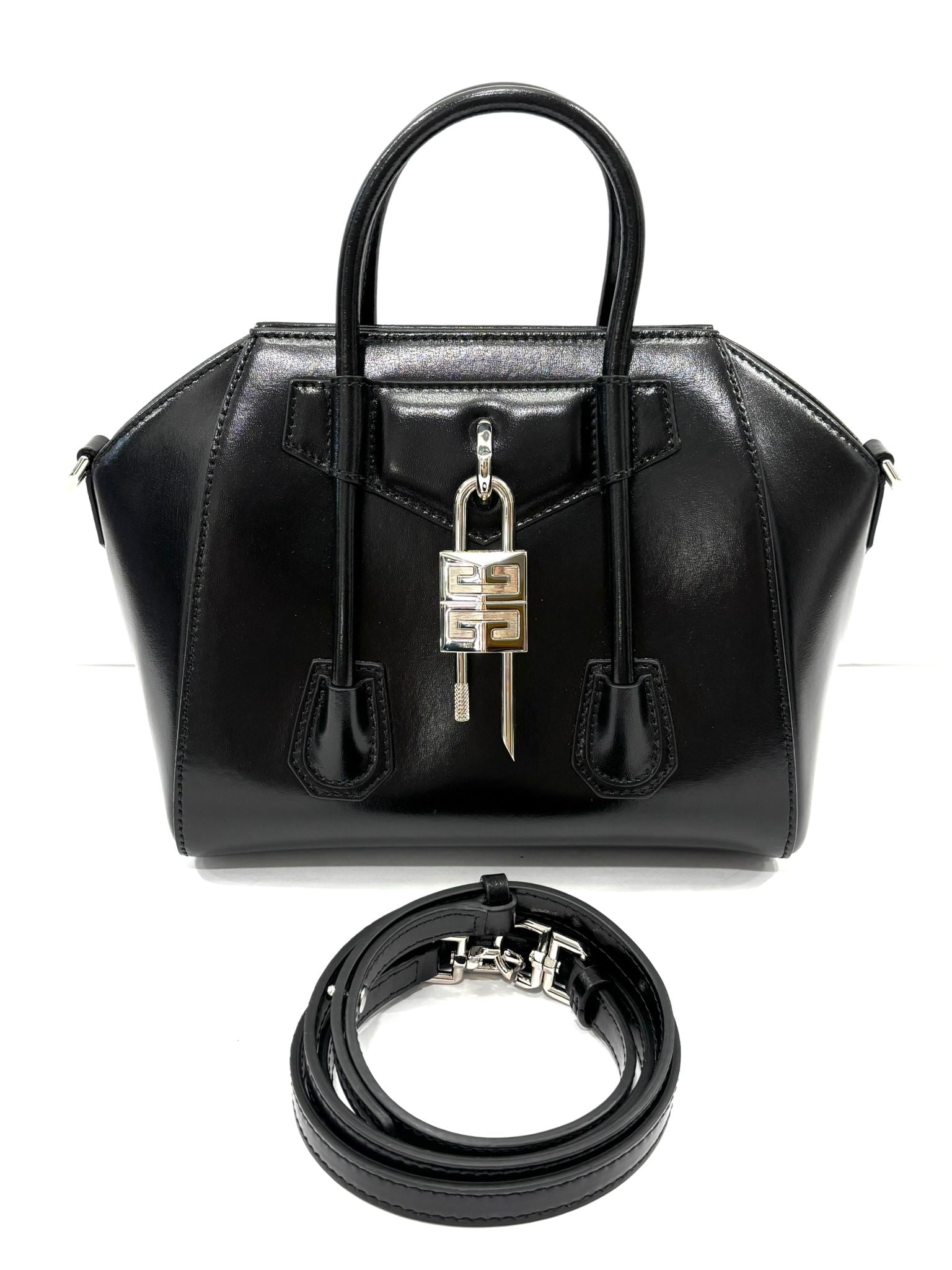 GIVENCHY ANTIGONA LOCK TOY CALFSKIN HANDBAG