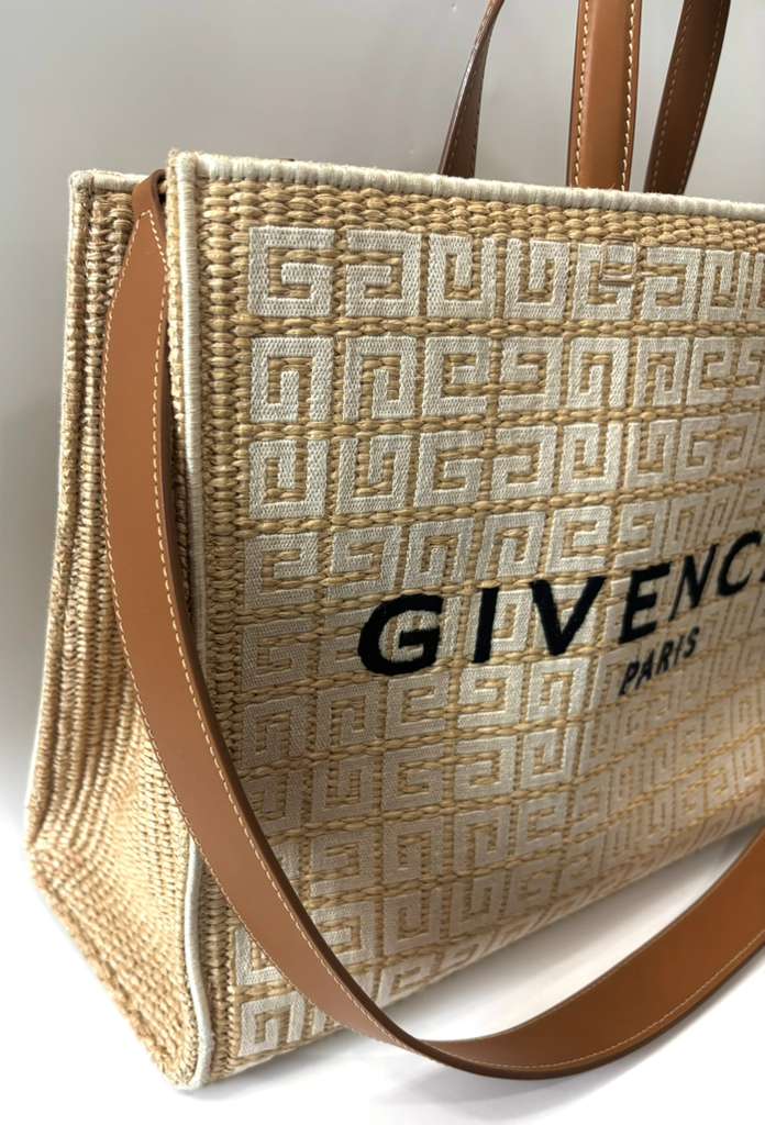 GIVENCHY LOGO PRINT COTTON BLEND MEDIUM 4G TOTE BAG