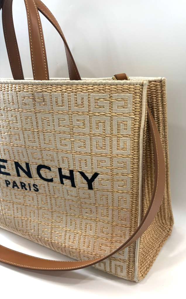 GIVENCHY LOGO PRINT COTTON BLEND MEDIUM 4G TOTE BAG