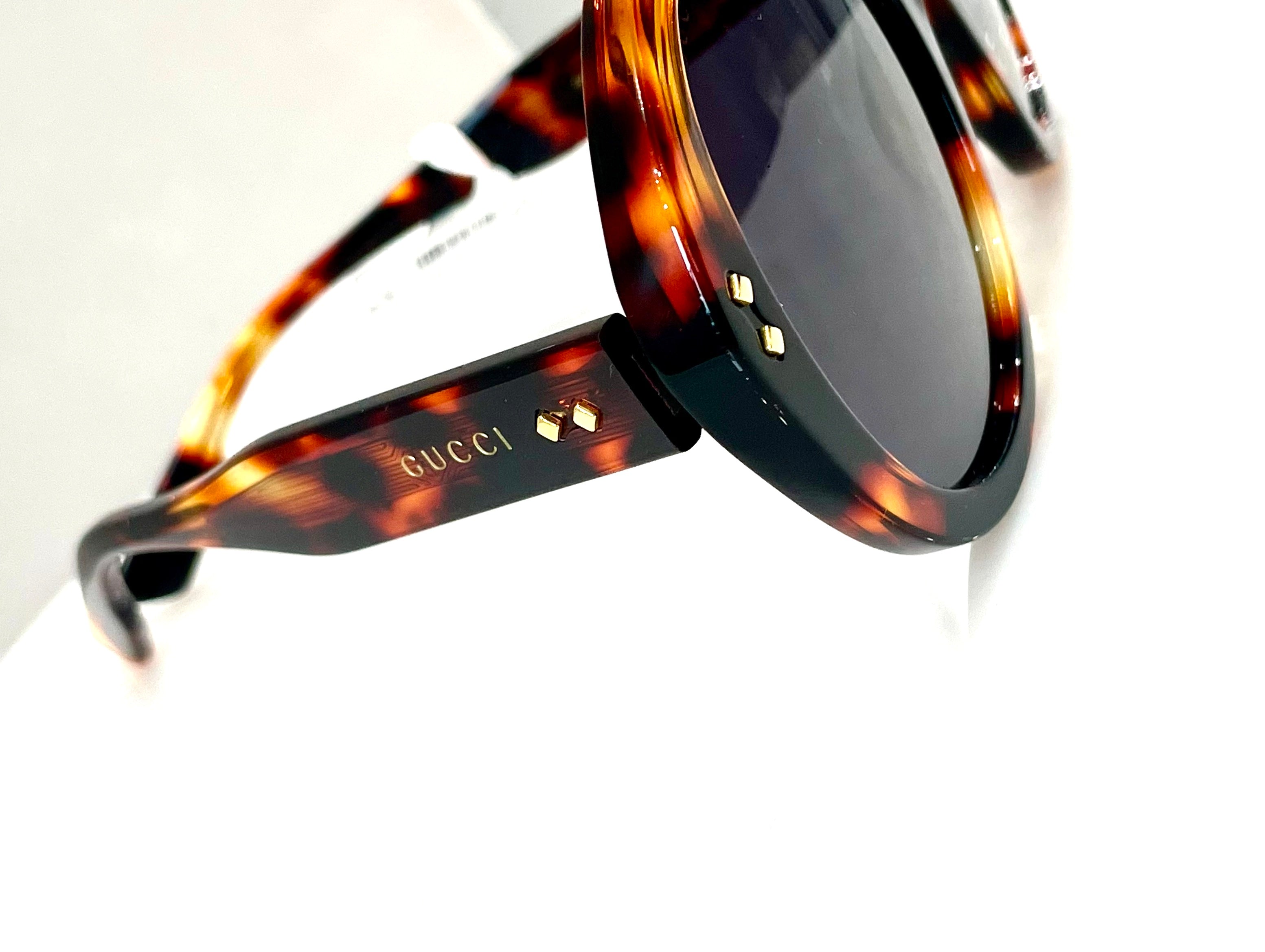 GUCCI OVERSIZED ROUND TORTOISESHELL SUNGLASSES