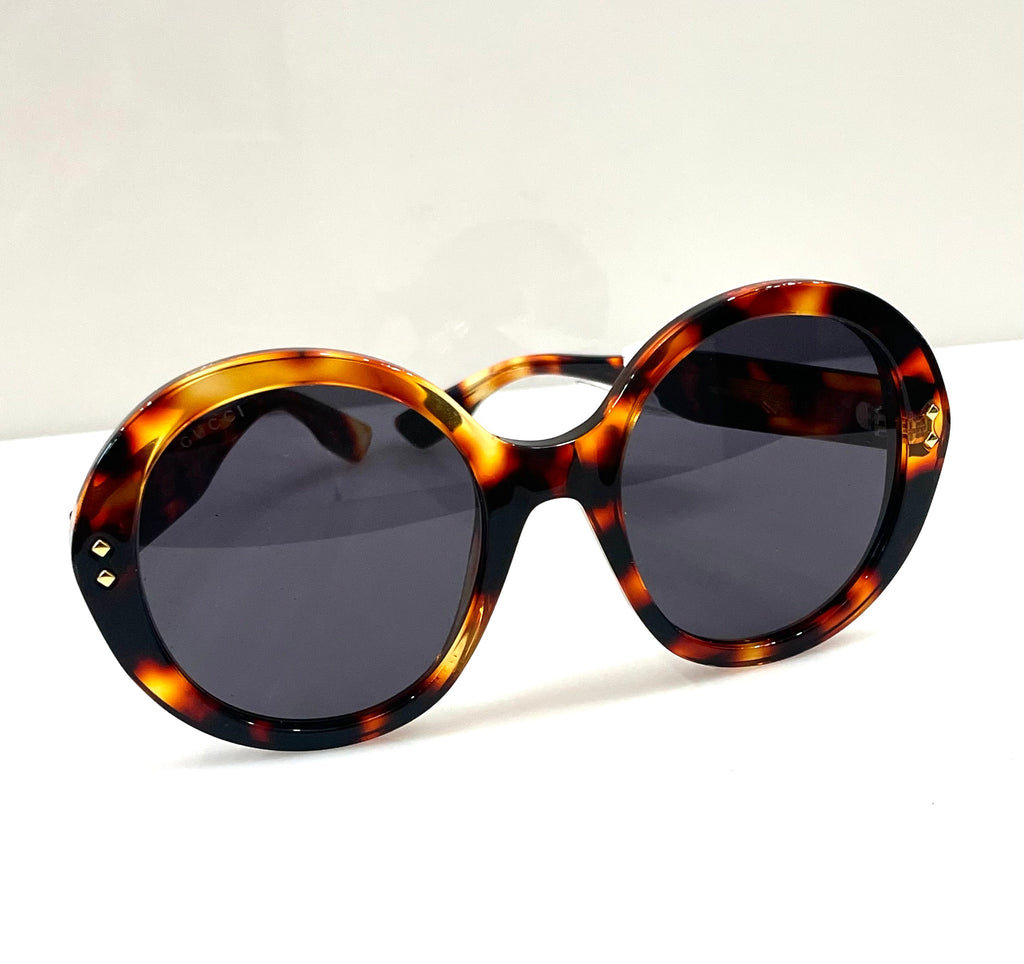 GUCCI OVERSIZED ROUND TORTOISESHELL SUNGLASSES