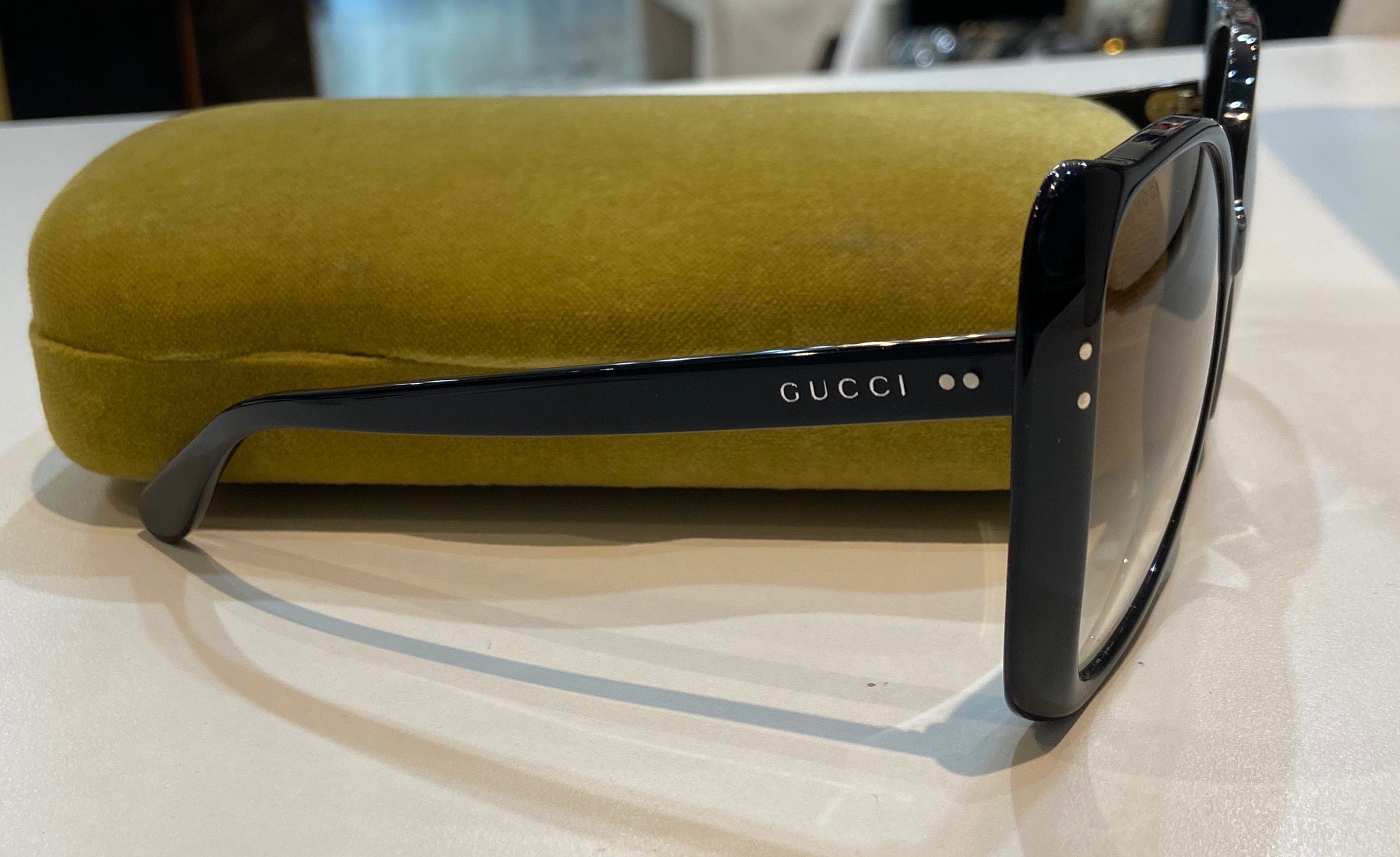 GUCCI ACETATE OVERSIZE SQUARE FRAME SUNGLASSES