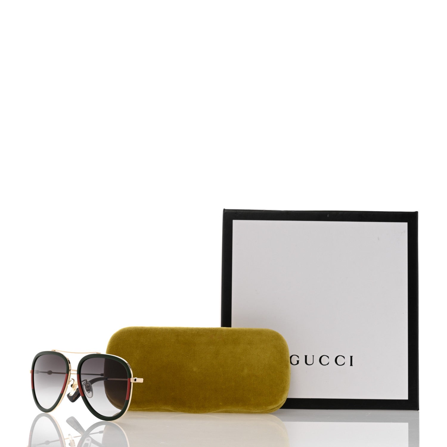 GUCCI ACETATE WEB AVIATOR SUNGLASSES