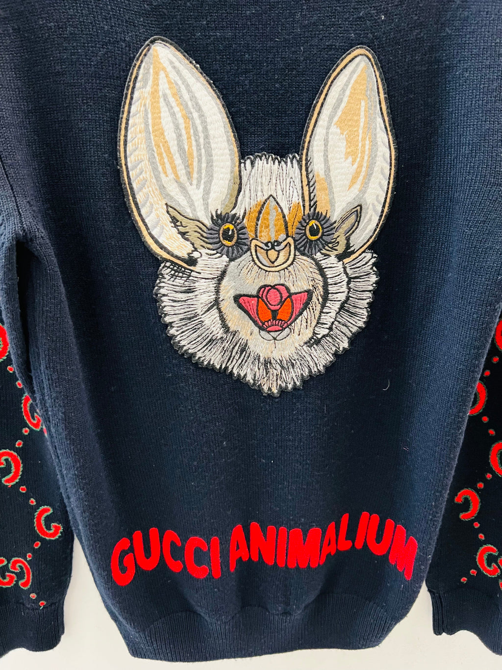 GUCCI ANIMALIUM EMBROIDERY BAT SWEATER