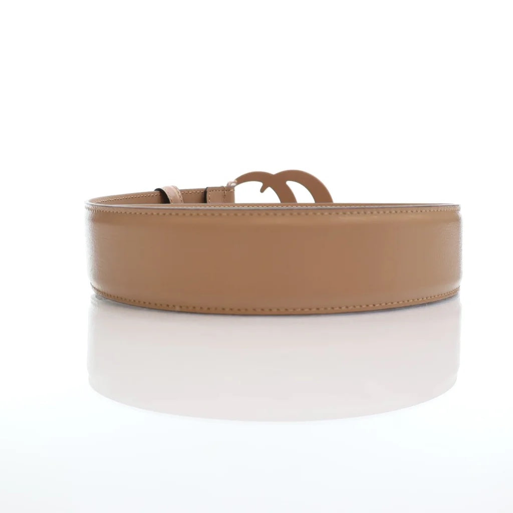 GUCCI AZALEA CALFSKIN ENAMEL MONOCHROM DOUBLE G BELT