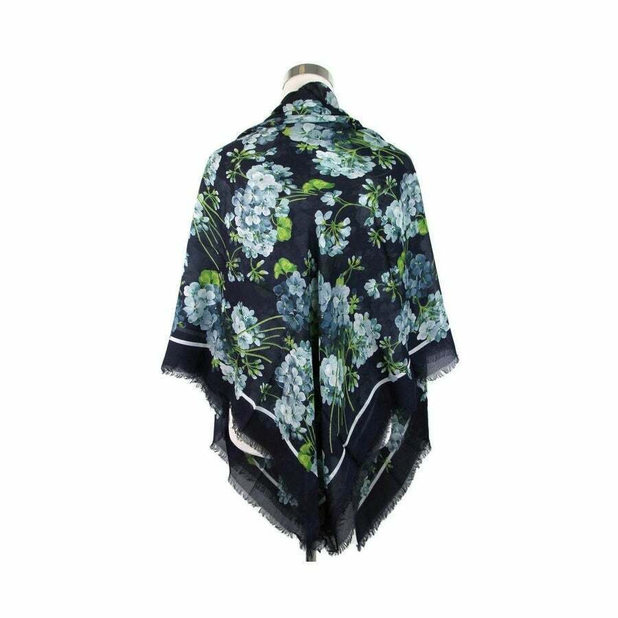 GUCCI BLOOM PRINT SILK MODAL SCARF SHAWL