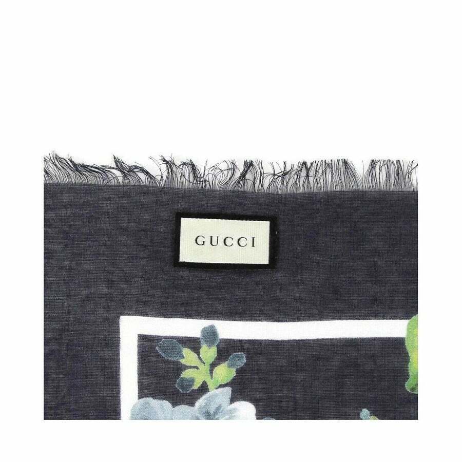 GUCCI BLOOM PRINT SILK MODAL SCARF SHAWL