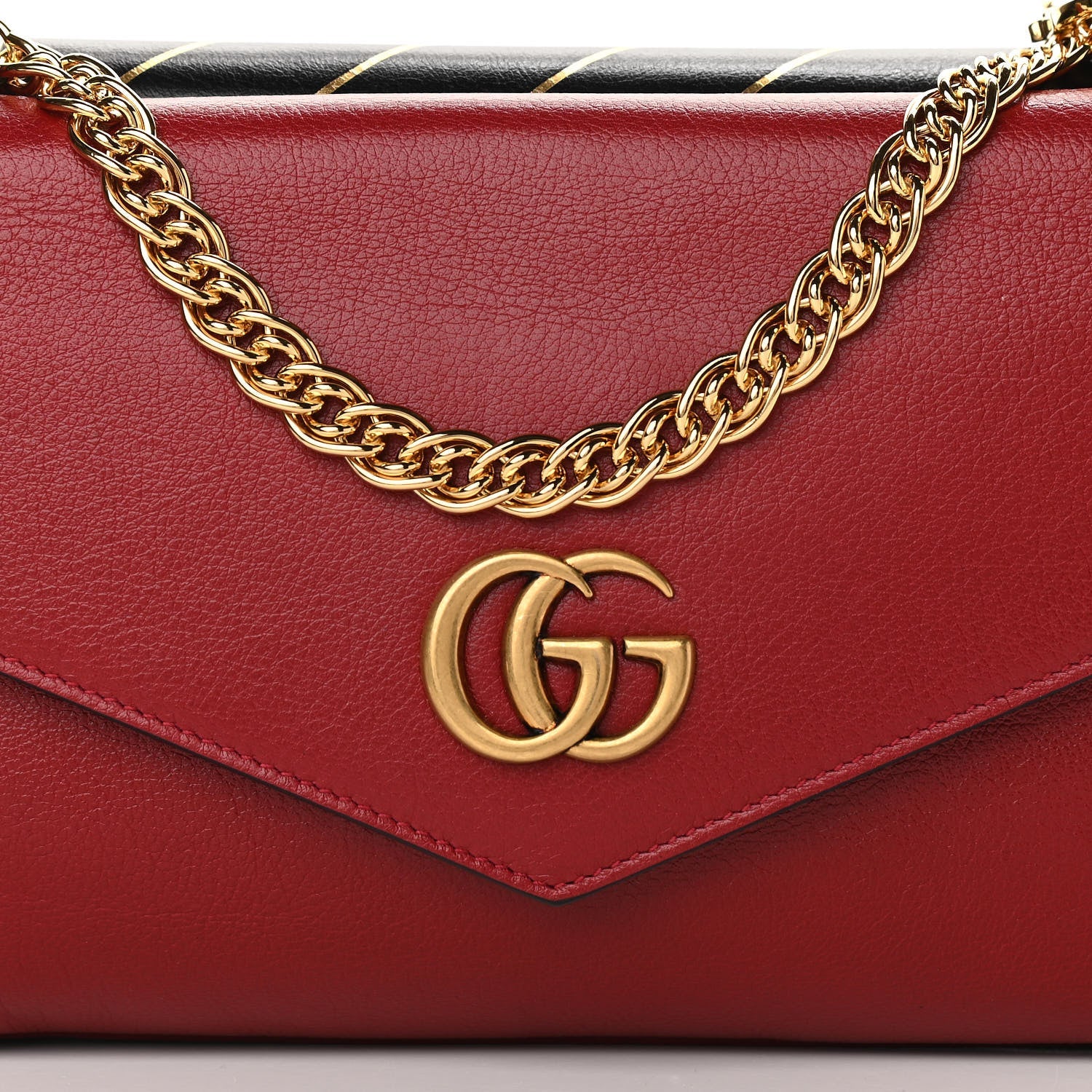 GUCCI CALFSKIN GG MEDIUM THIARA DOUBLE ENVELOPE SHOULDER BAG