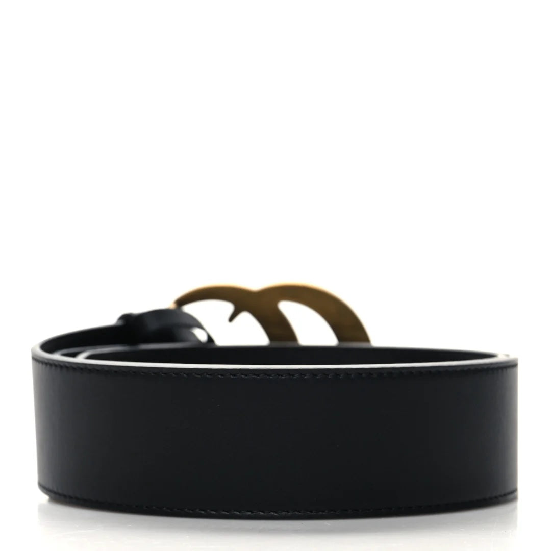 GUCCI GG MARMONT DOUBLE G CALFSKIN LEATHER BELT