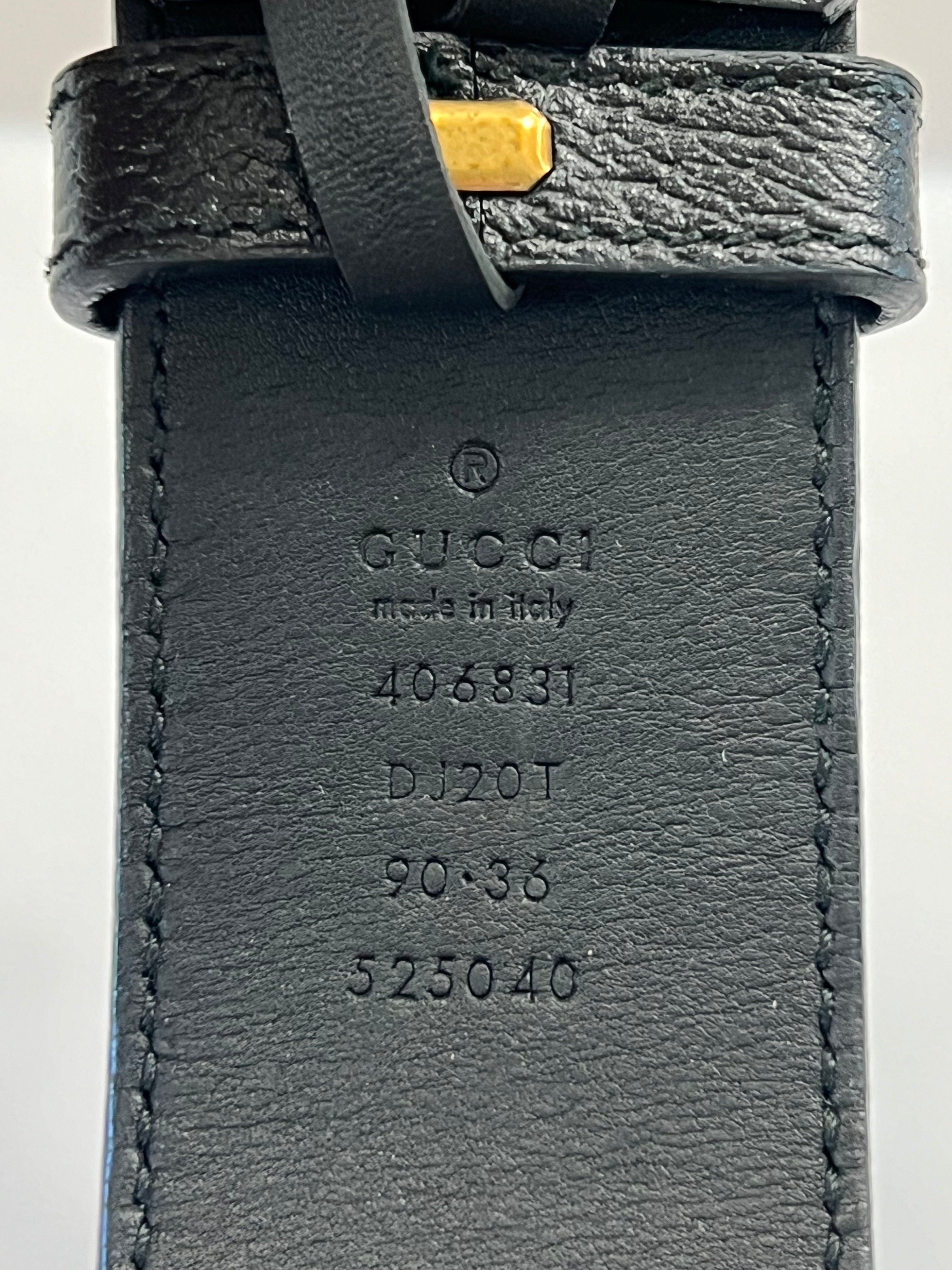 GUCCI GG MARMONT DOUBLE G CALFSKIN LEATHER BELT