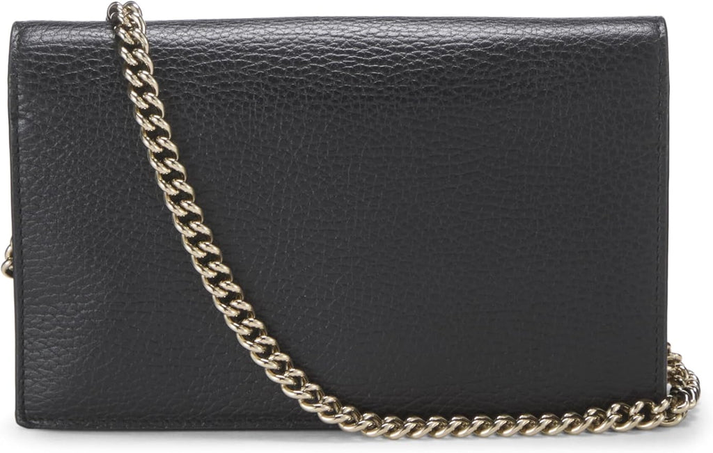 GUCCI CALFSKIN LEATHER INTERLOCKING G WALLET ON A CHAIN