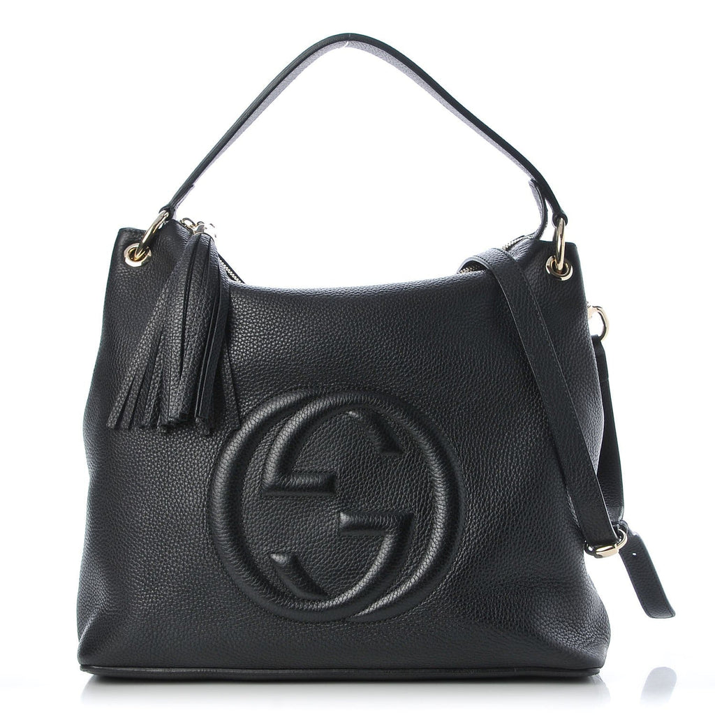 GUCCI CALFSKIN LEATHER LARGE SOHO HOBO BAG