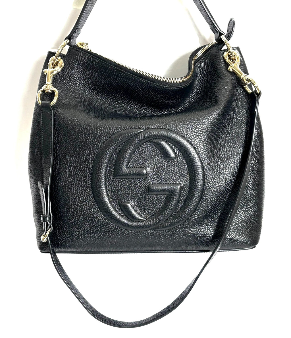 GUCCI CALFSKIN LEATHER LARGE SOHO HOBO BAG