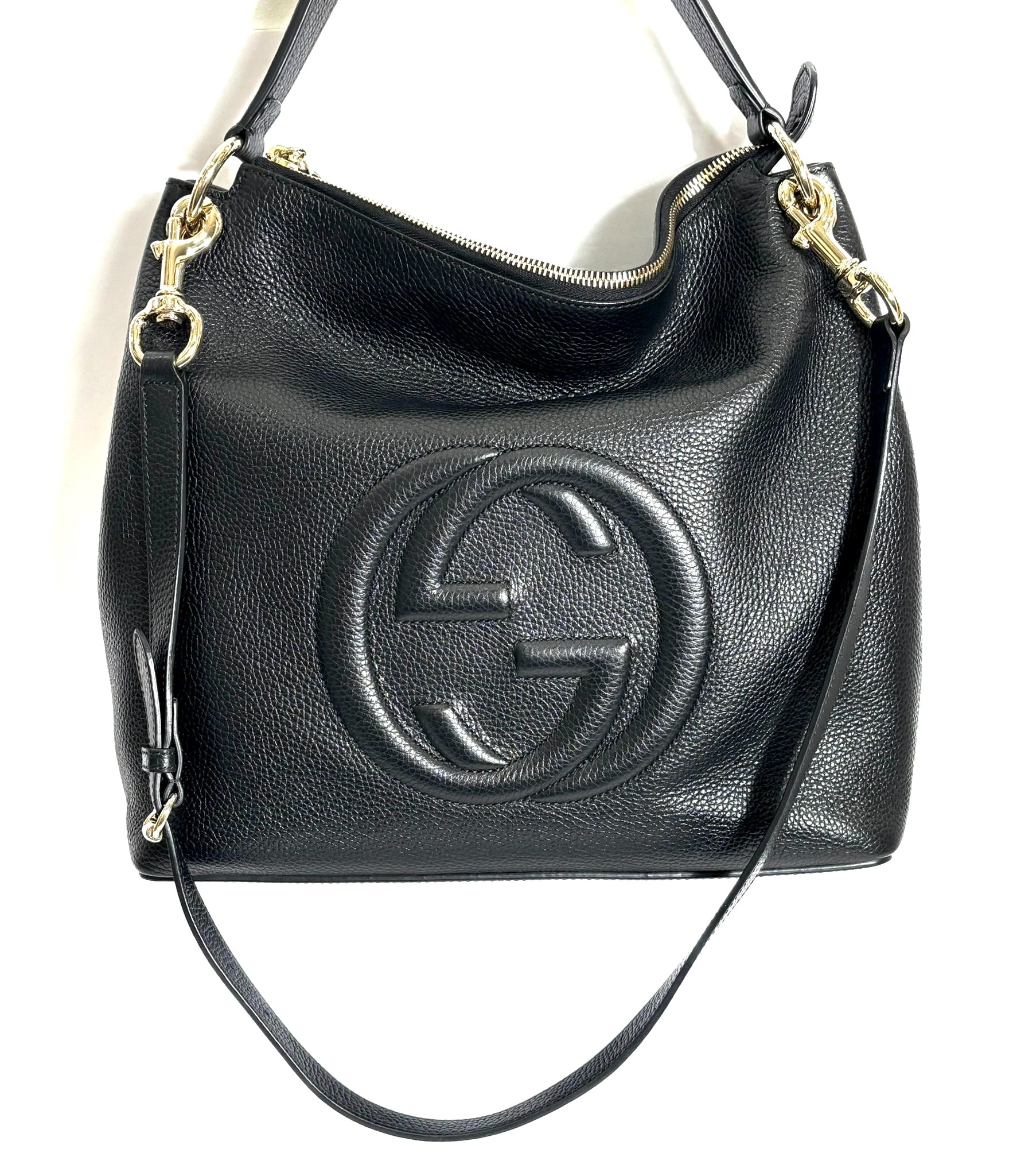 GUCCI CALFSKIN LEATHER LARGE SOHO HOBO BAG