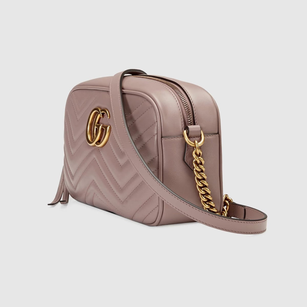 GUCCI CALFSKIN LEATHER SMALL GG MARMONT SHOULDER BAG