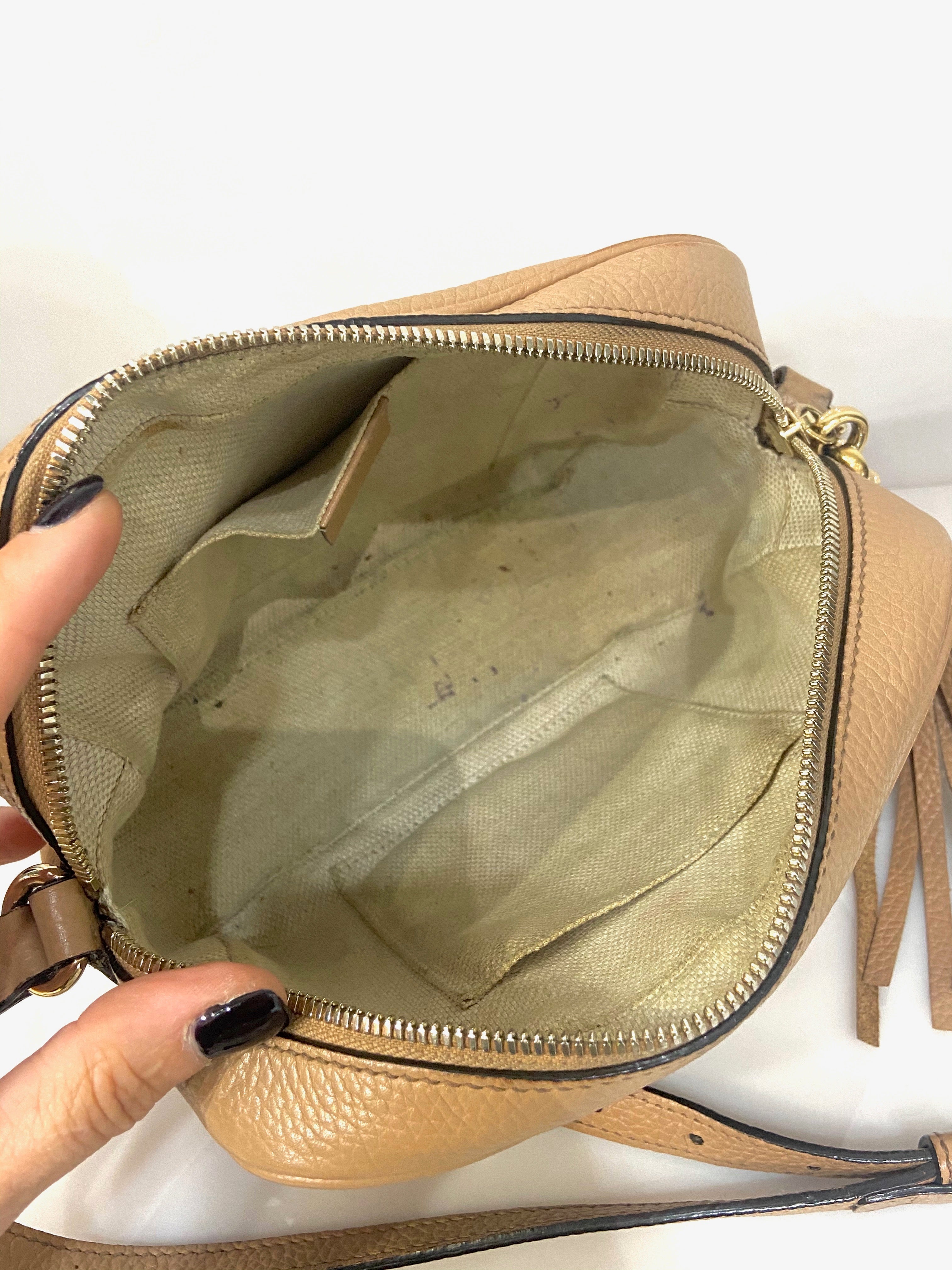 GUCCI SOHO CALFSKIN LEATHER  DISCO BAG-HS