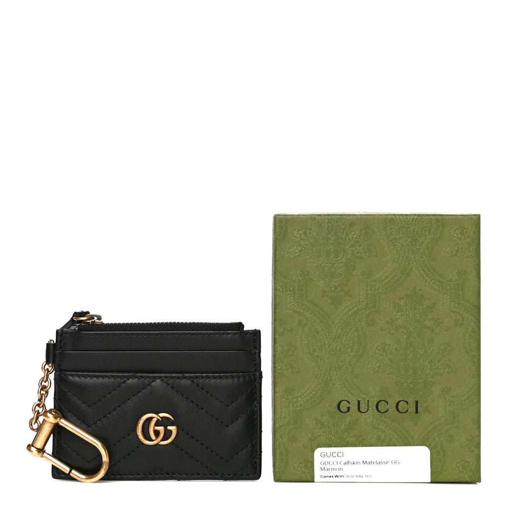 GUCCI GG MARMONT CALFSKIN LEATHER KEY CASE CARD HOLDER