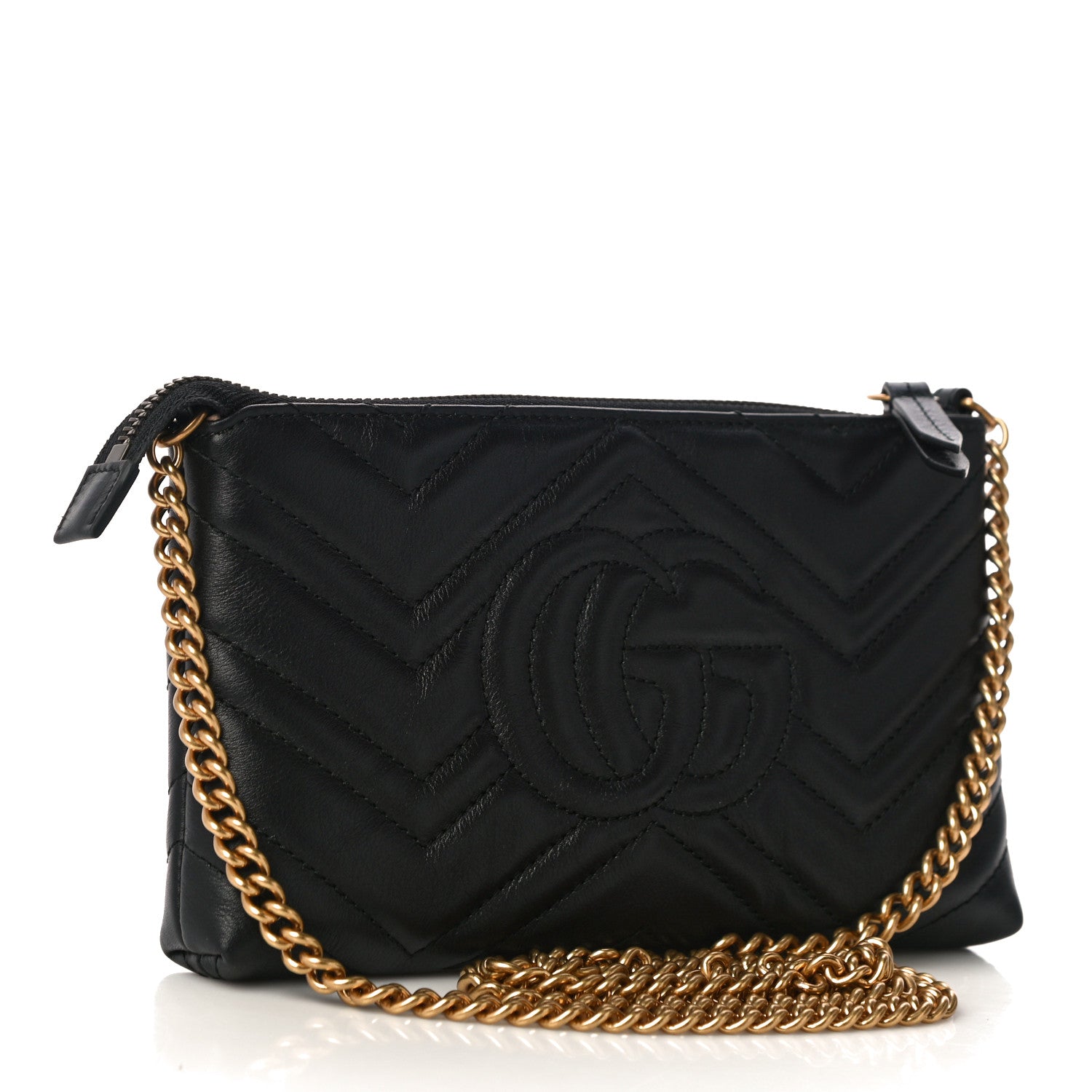 GUCCI GG CALFSKIN MATELASSE MARMONT MINI CHAIN BAG