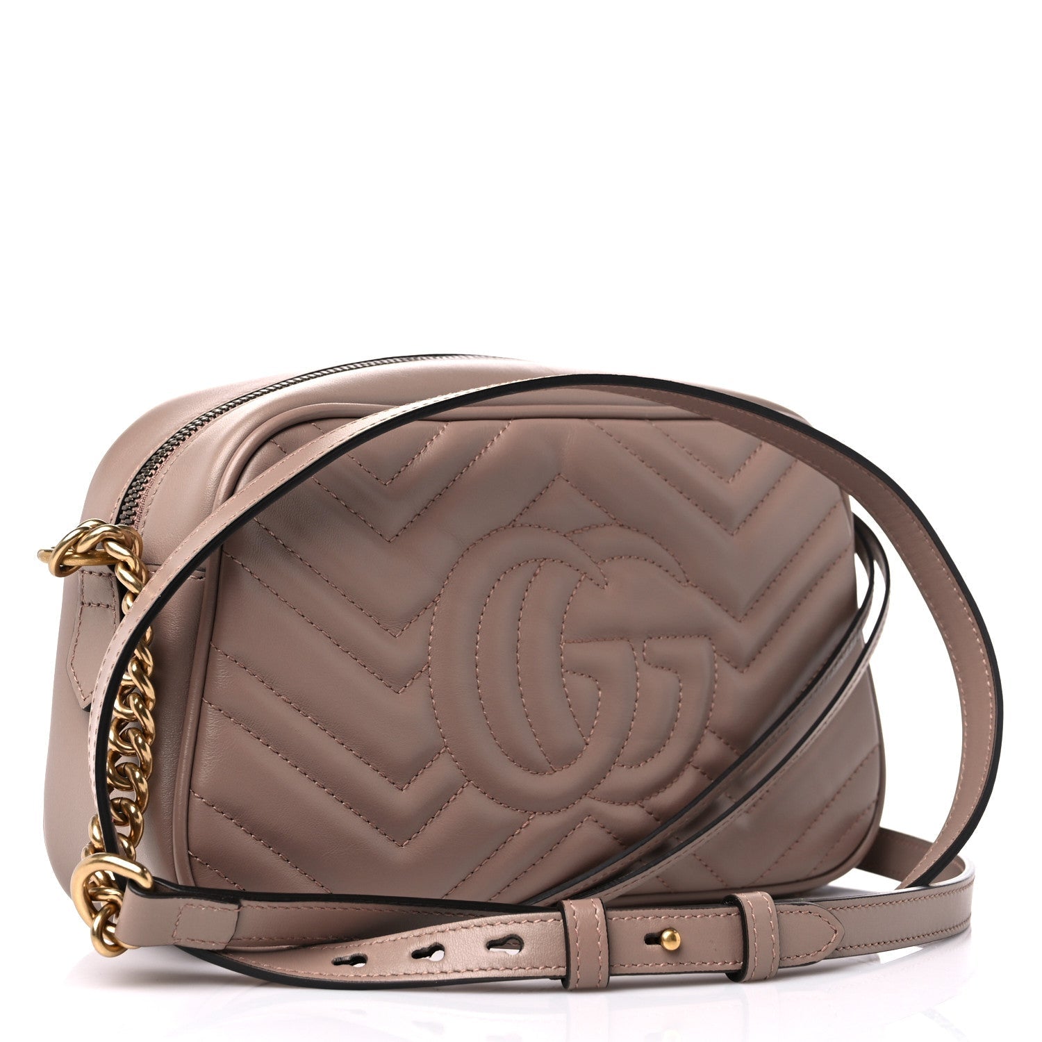 GUCCI GG MARMONT MATELASSE CALFSKIN SMALL CHAIN SHOULDER BAG