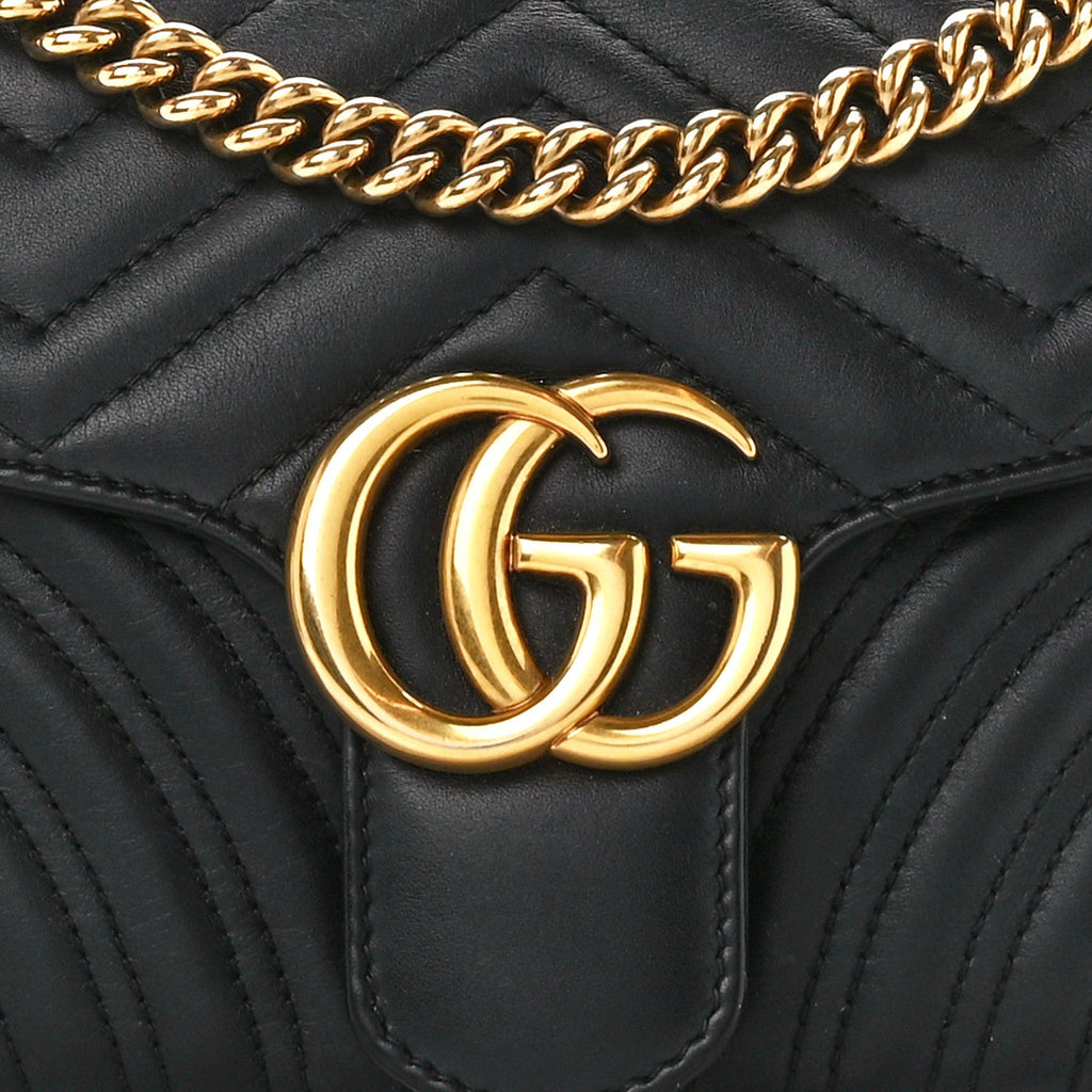 GUCCI GG MARMONT MATELASSE CALFSKIN LEATHER SMALL SHOULDER BAG
