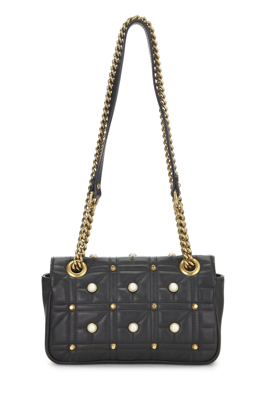 GUCCI GG MARMONT MATELASSE FAUX PEARL STUDDED MINI BAG