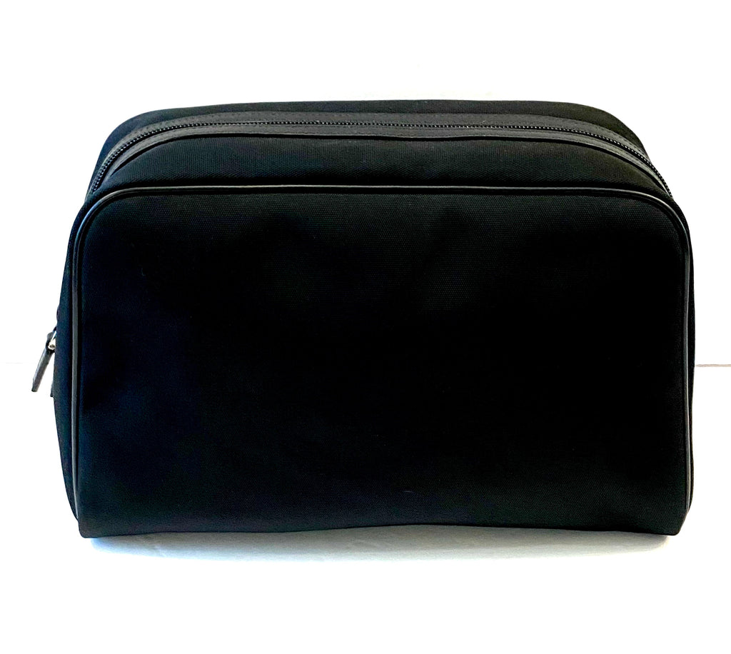 GUCCI CANVAS LEATHER TRIM COSMETIC BAG