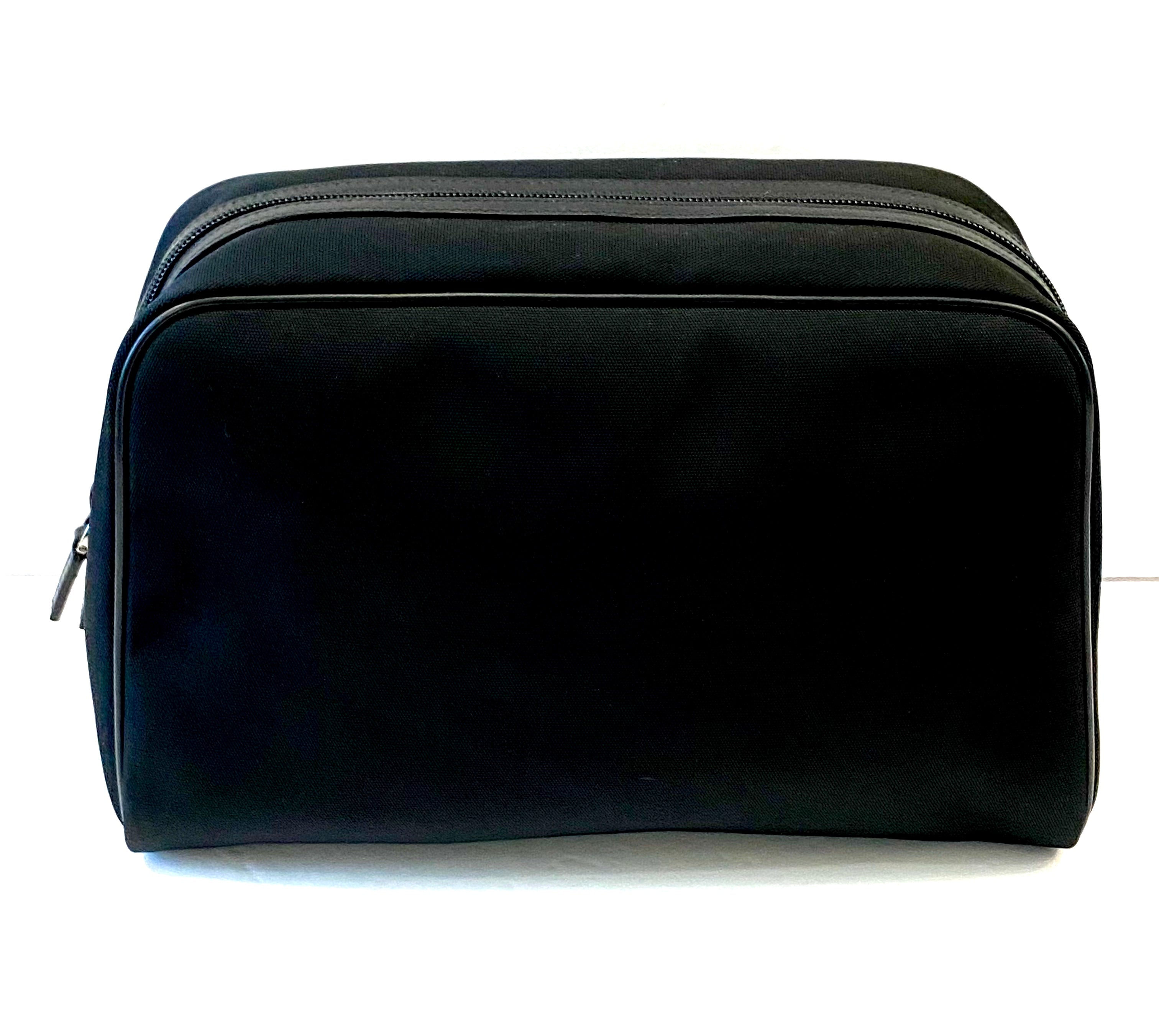 GUCCI CANVAS LEATHER TRIM COSMETIC BAG