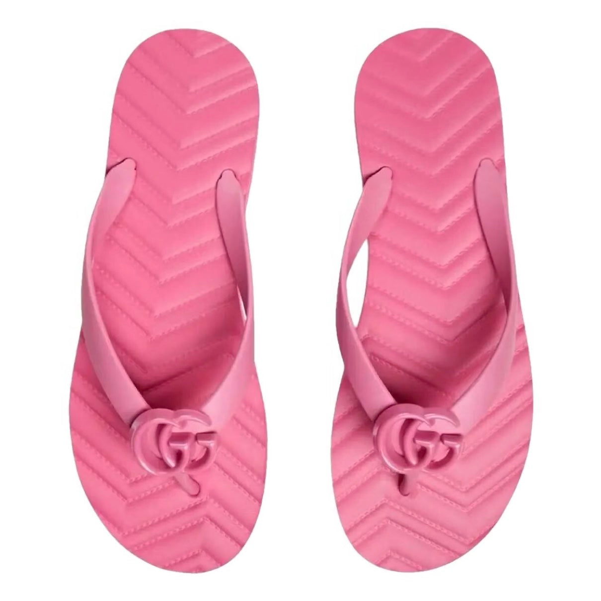 GUCCI CHEVRON GG THONG SLIDE SANDALS