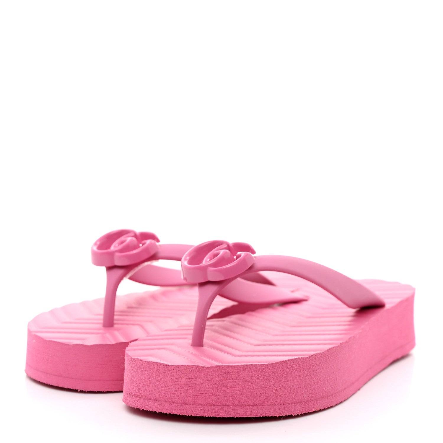 GUCCI CHEVRON GG THONG SLIDE SANDALS