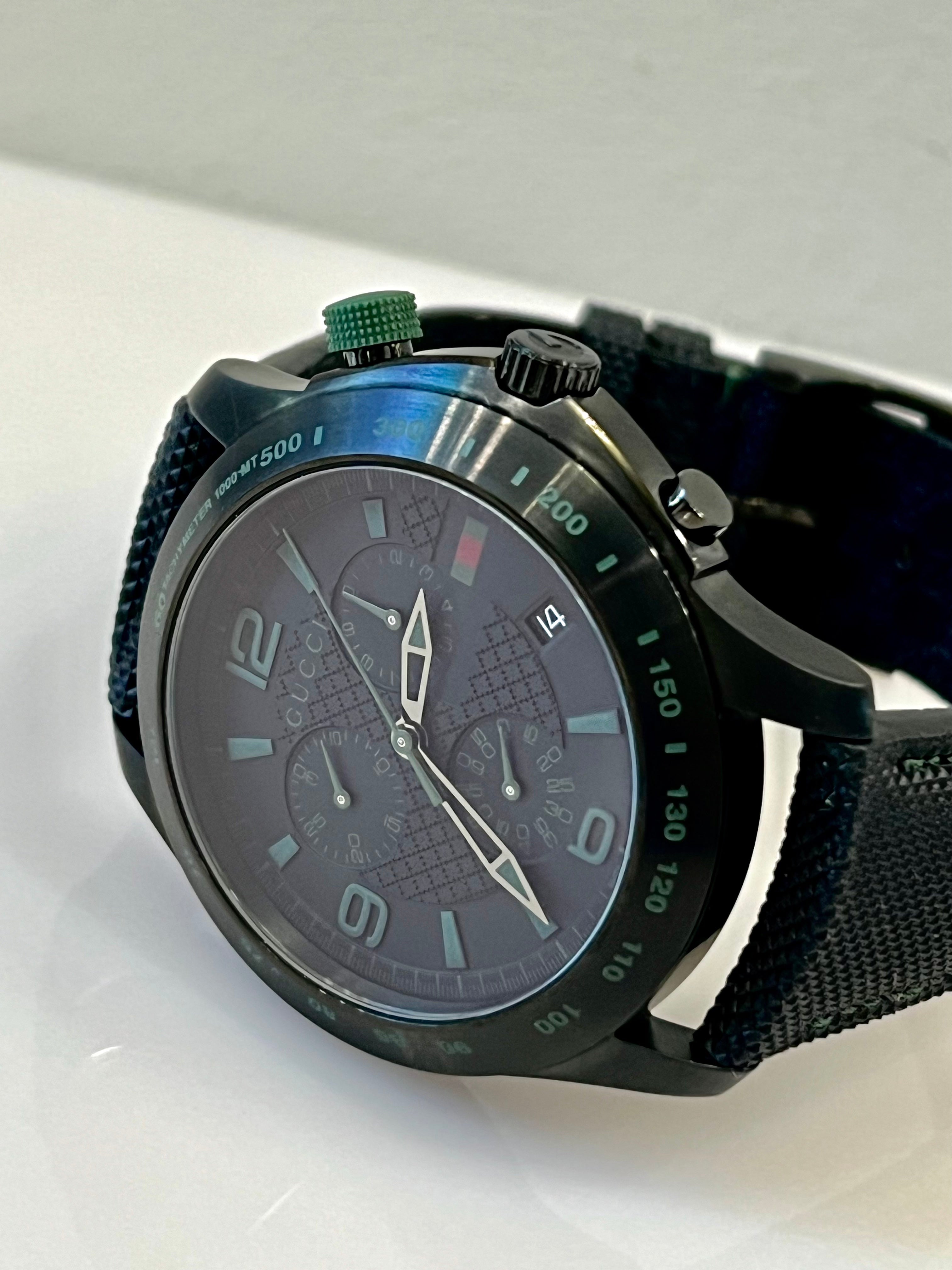 GUCCI G-TIMELESS BLACK CHRONOGRAPH DIAL MEN'S WATCH