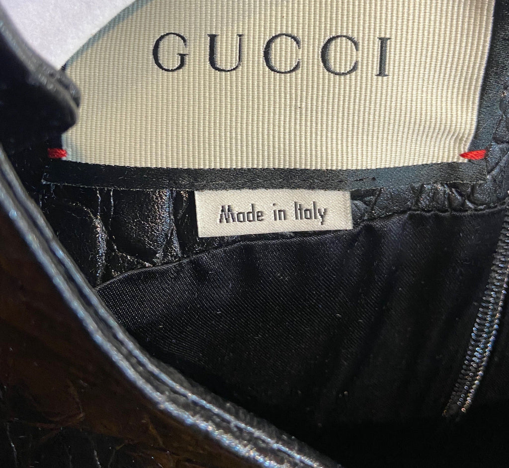 GUCCI CROCODILE PRINT LEATHER DRESS