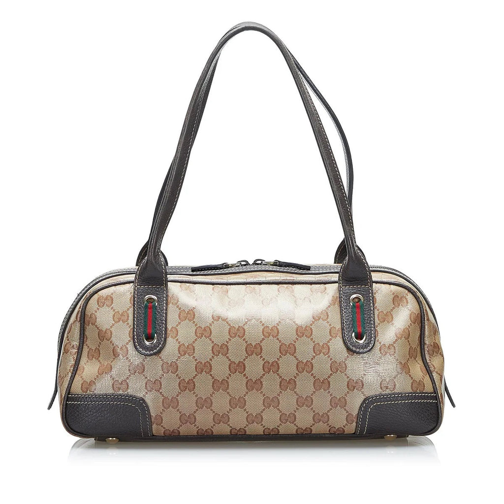 GUCCI GG CRYSTAL MONOGRAM WEB PRINCY SHOULDER BAG