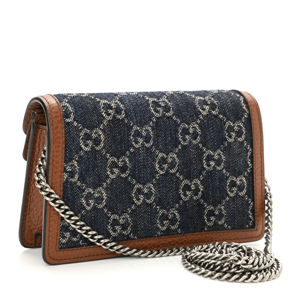 GUCCI DENIM GG SUPER MINI DIONYSUS SHOULDER BAG