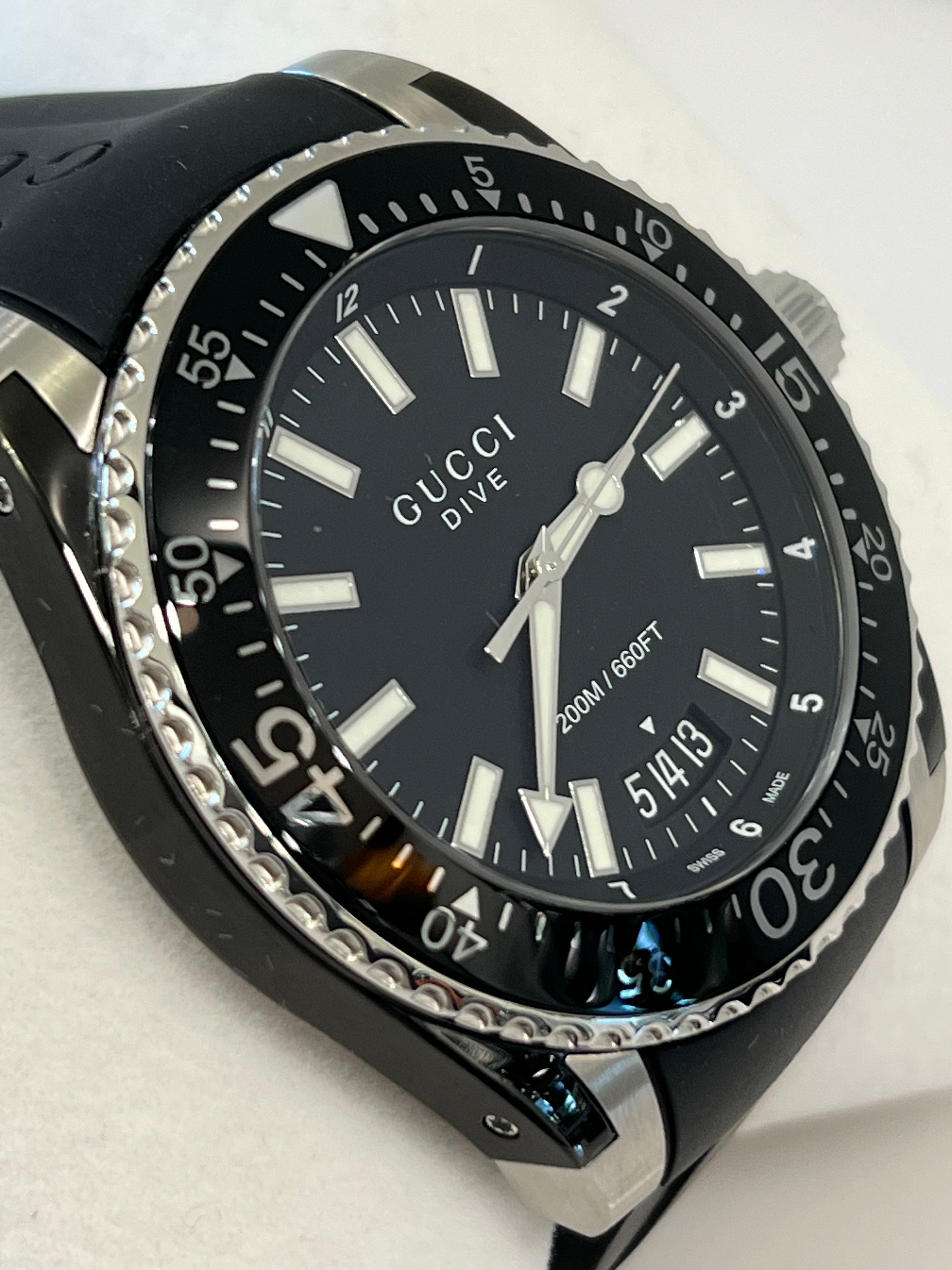 GUCCI DIVE MATTE BLACK DIAL WATCH