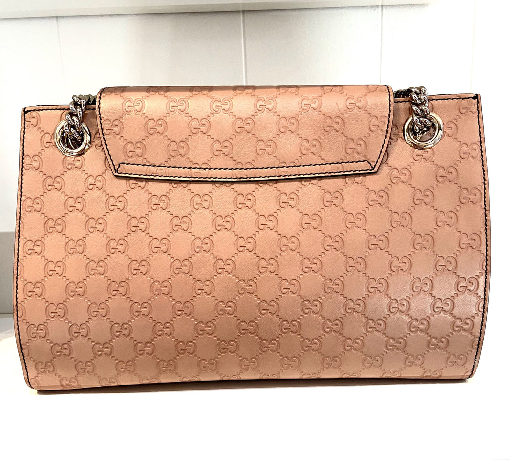 GUCCI GUCCISSIMA EMILY LARGE LEATHER CHAIN BAG