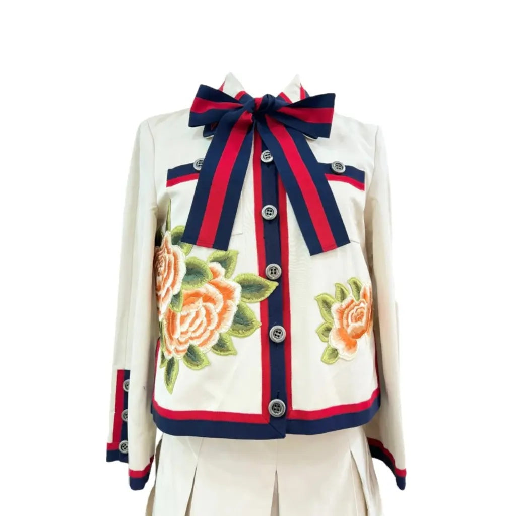 GUCCI FLORAL EMBROIDERED BLAZER