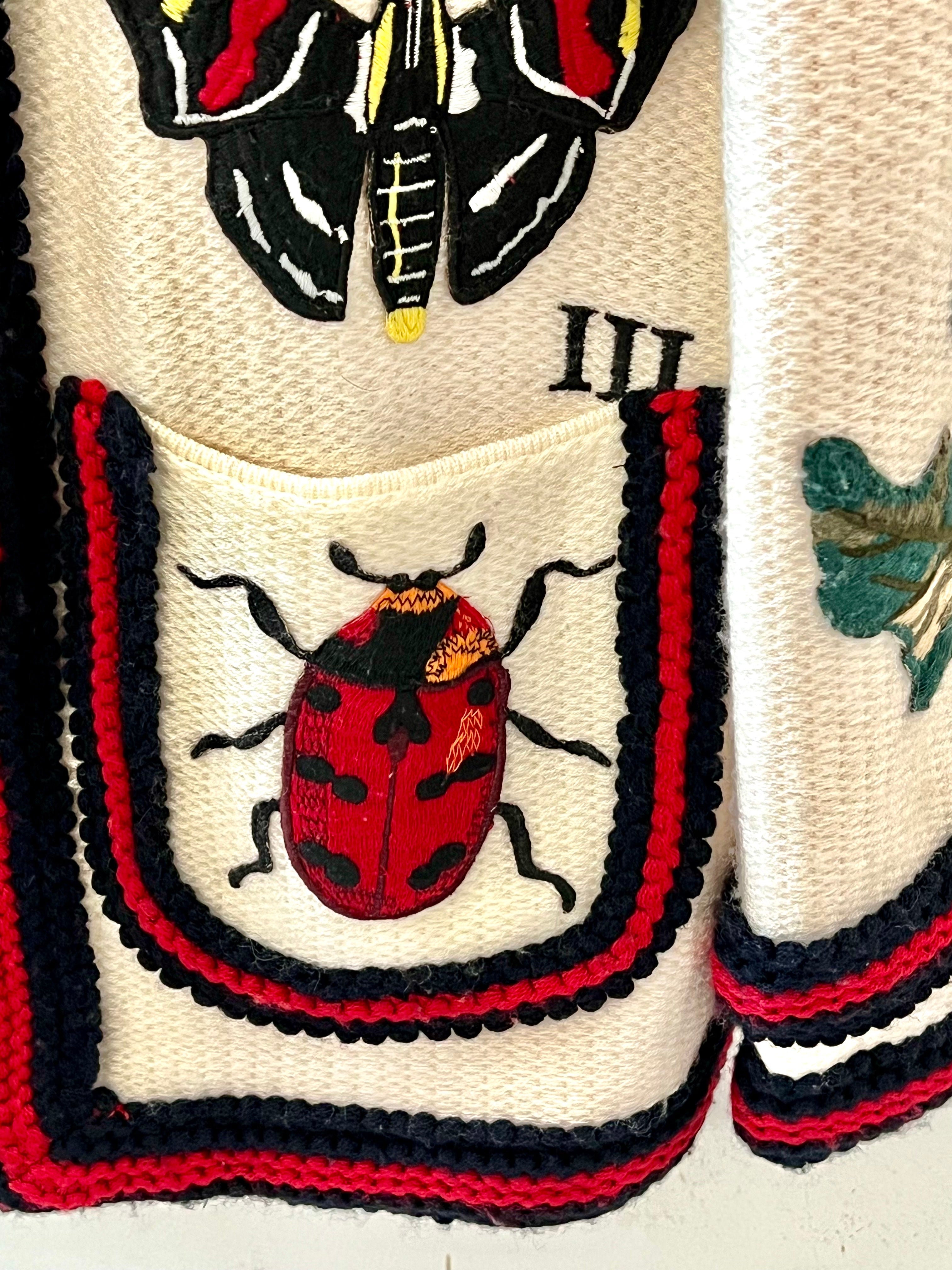 GUCCI EMBROIDERED OVERSIZED HOODED CARDIGAN