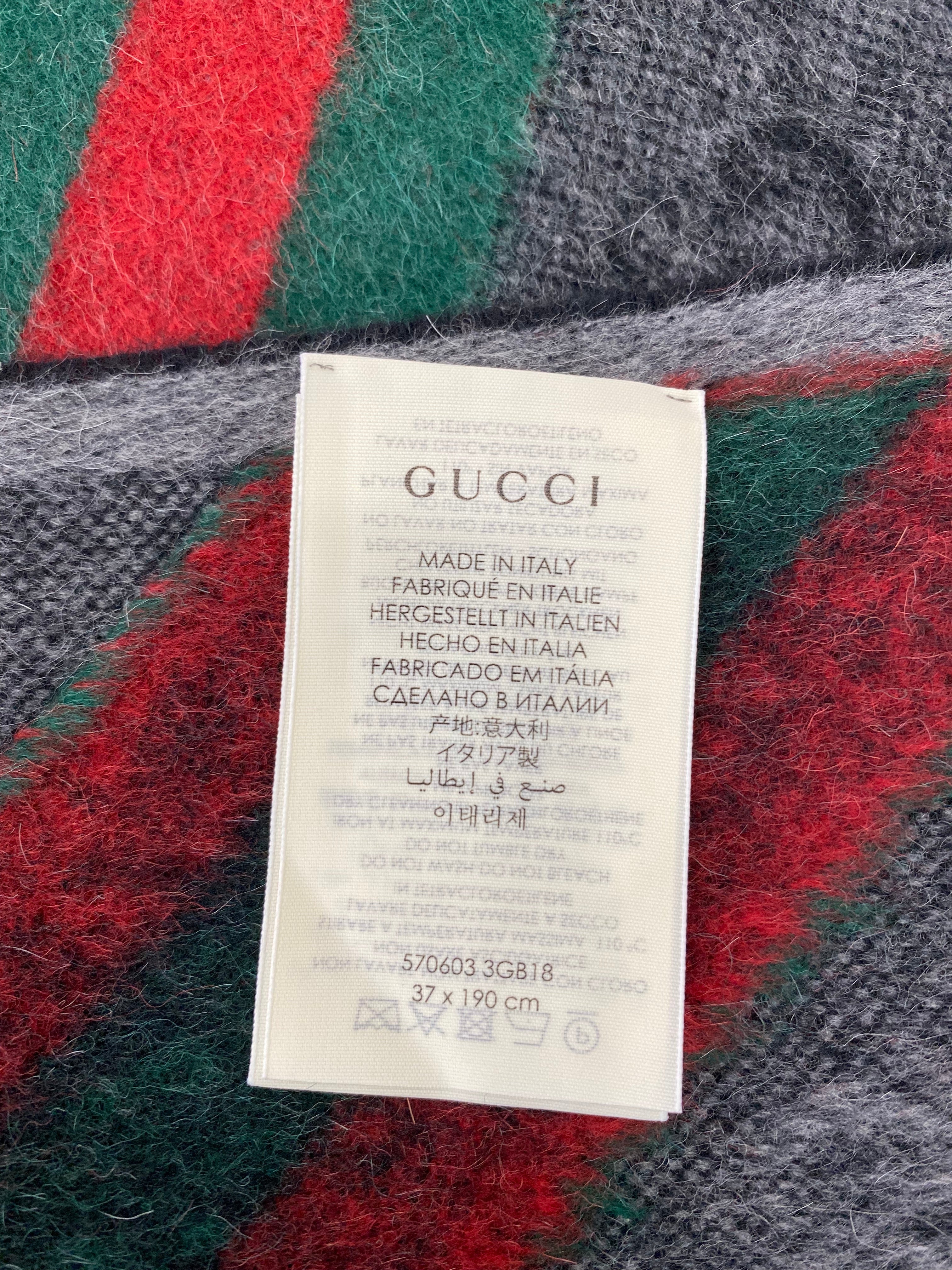 GUCCI WOOL BLEND SIGNATURE WEB SCARF