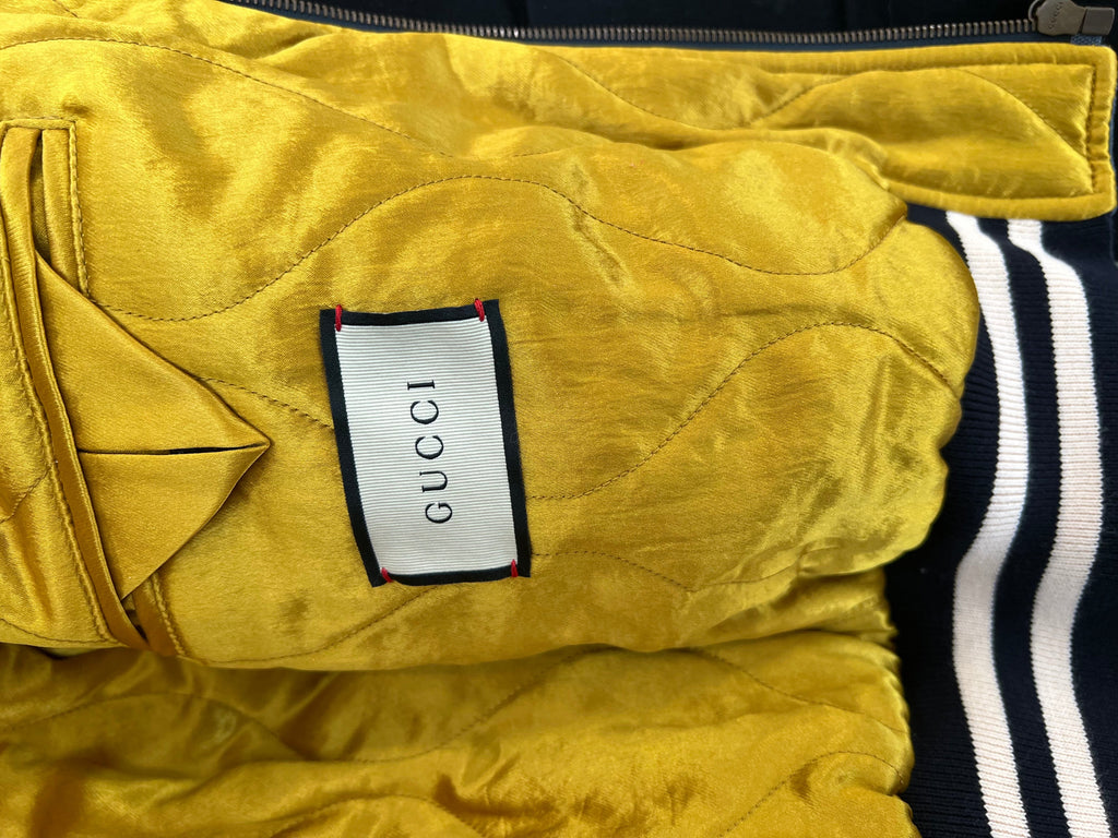 GUCCI FLORA SNAKE PRINT SILK REVERSIBLE BOMBER JACKET