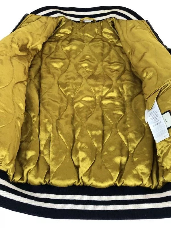 GUCCI FLORA SNAKE PRINT SILK REVERSIBLE BOMBER JACKET