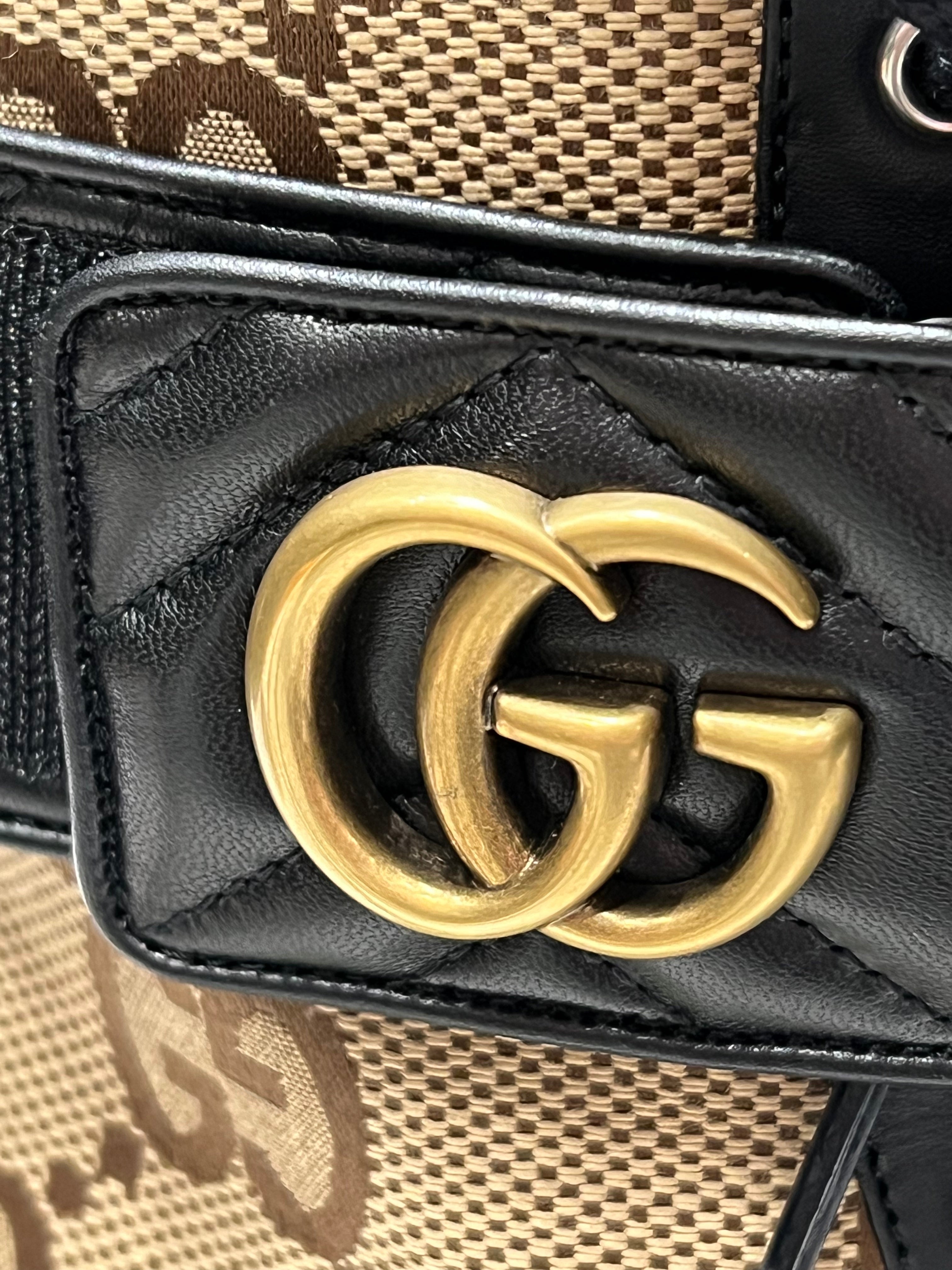 GUCCI FLORES CALFSKIN MONOGRAM MAXI GG ANKLE BOOTS