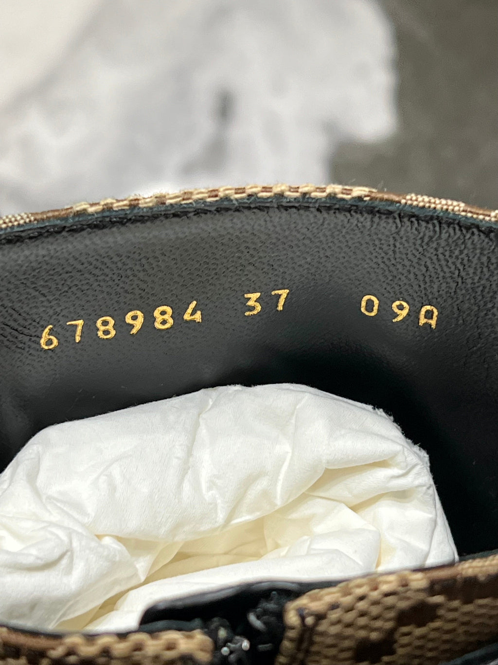 GUCCI FLORES CALFSKIN MONOGRAM MAXI GG ANKLE BOOTS