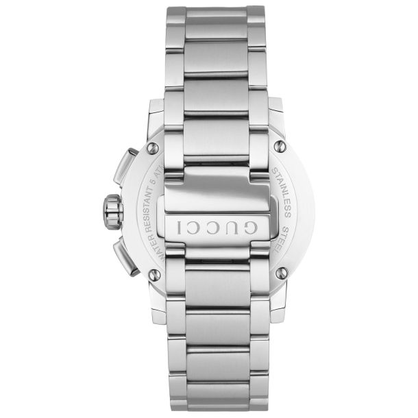 GUCCI G CHRONO BLACK DIAL STAINLESS STEEL WATCH