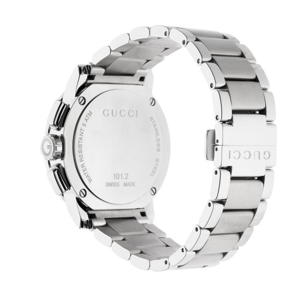 GUCCI G CHRONO BLACK DIAL STAINLESS STEEL WATCH