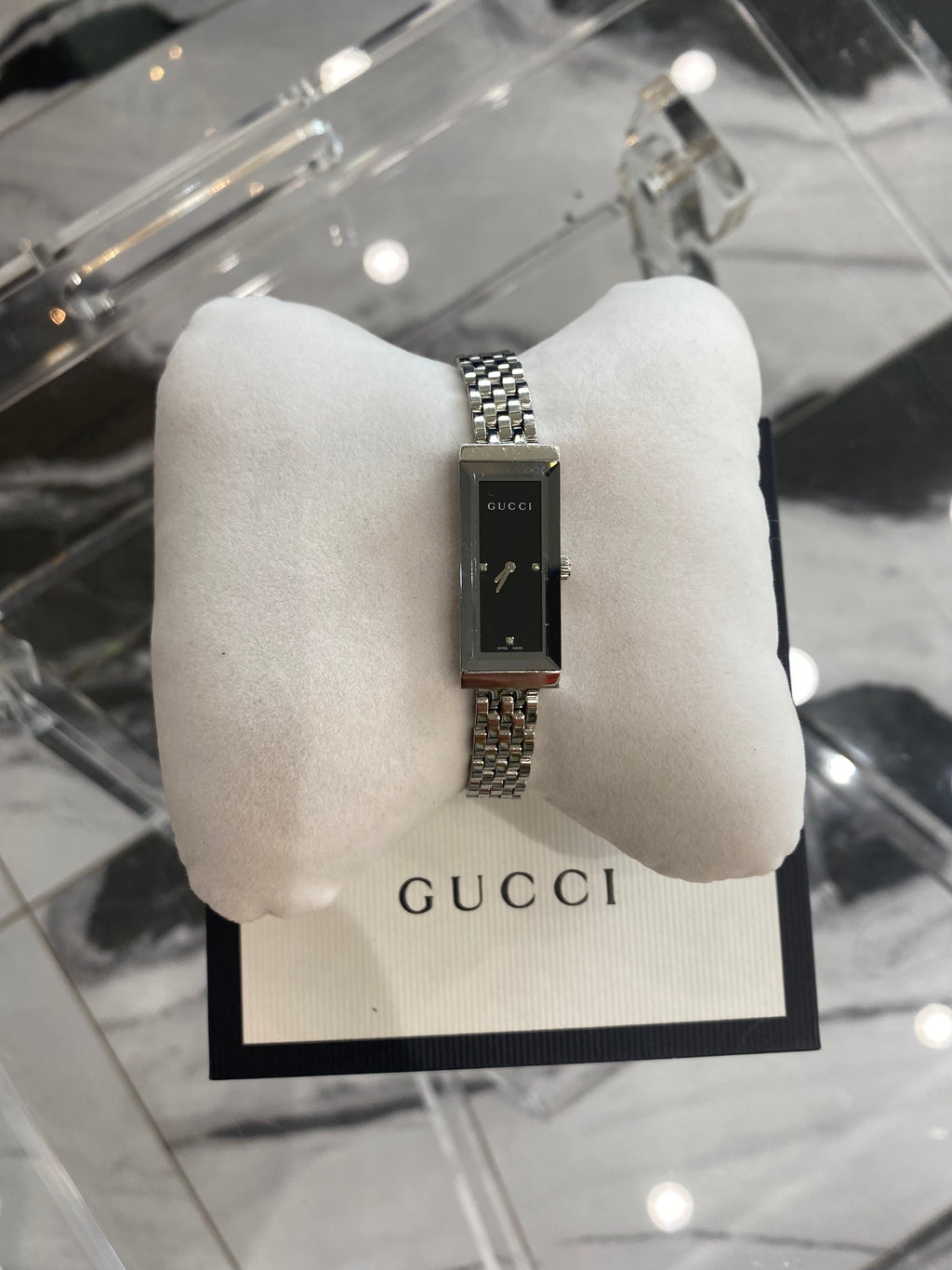 GUCCI G FRAME STAINLESS STEEL WATCH YA127504