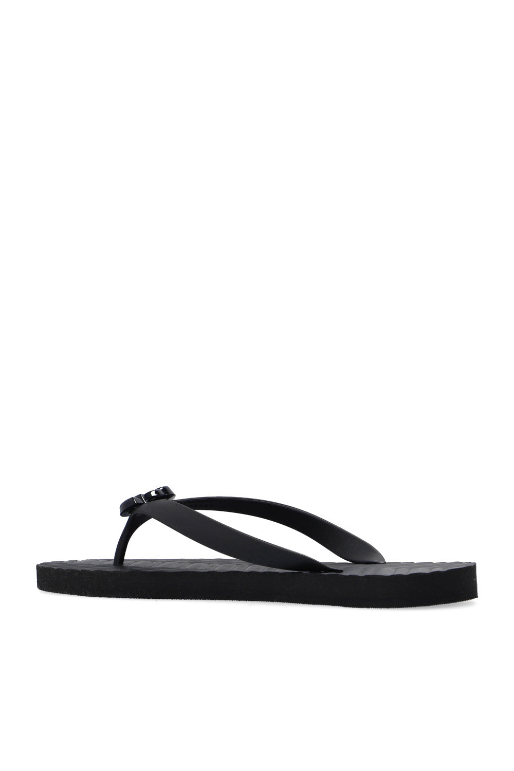 GUCCI GG BLACK LOGO FLIP FLOPS